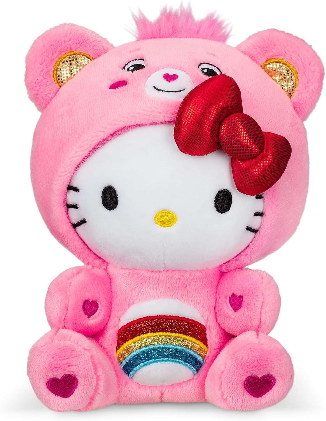 Hello Kitty Dressed As Cheer Bear Care Bears 9" Fun-Size Plush - Soft, Huggable Bestie!