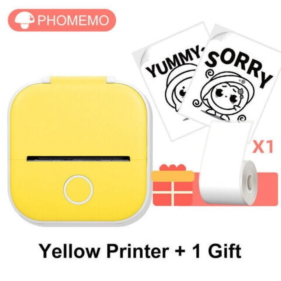 Phomemo Mini Printer - Sticker Printer T02 Portable Inkless Sticker Maker Bluetooth Mobile Printer for Study Study Notes Kids Gift Photos Journals(Green)