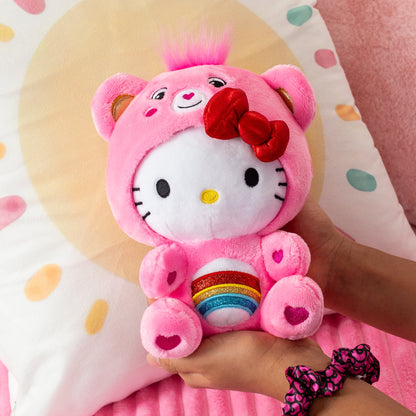 Hello Kitty Dressed As Cheer Bear Care Bears 9" Fun-Size Plush - Soft, Huggable Bestie!