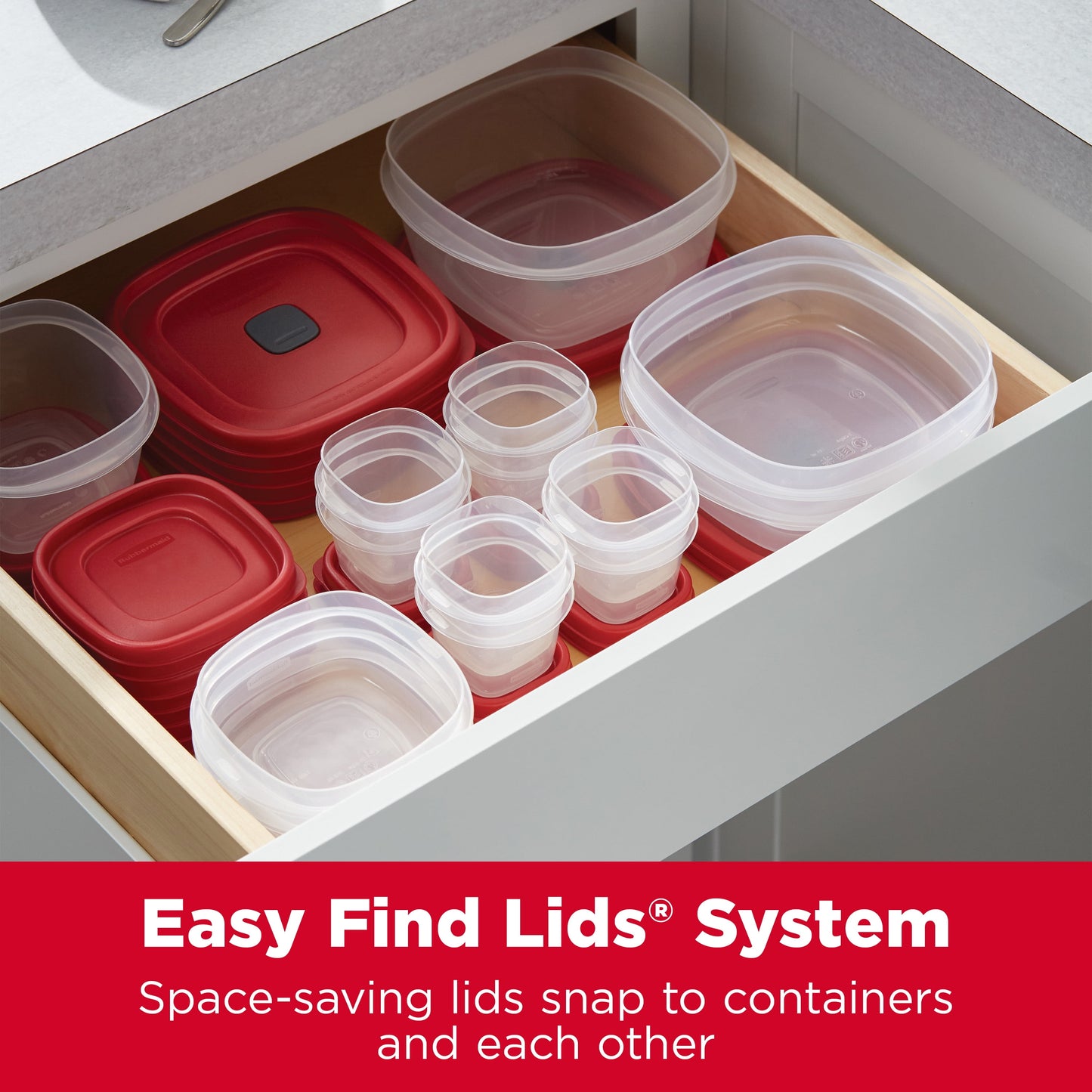 Rubbermaid Easy Find Lids Food Storage Containers with Vented Lids, 26 Piece Set, Blue